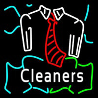 Blue Cleaners With Shirt Neon Skilt