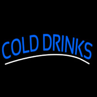 Blue Cold Drinks Neon Skilt