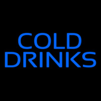 Blue Cold Drinks Neon Skilt