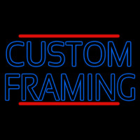 Blue Custom Framing With Lines Neon Skilt