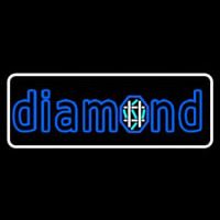 Blue Diamond White Border Neon Skilt