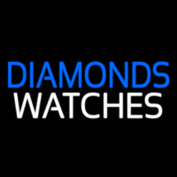 Blue Diamonds White Watches Neon Skilt