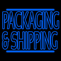 Blue Double Stroke Packaging And Shipping Neon Skilt