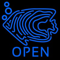 Blue Fish Open Block 1 Neon Skilt
