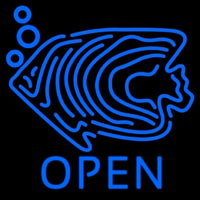 Blue Fish Open Block 1 Neon Skilt