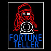Blue Fortune Teller With Logo Neon Skilt