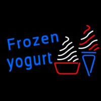 Blue Frozen Yogurt With Logo Neon Skilt