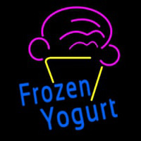 Blue Frozen Yogurt With Logo Neon Skilt