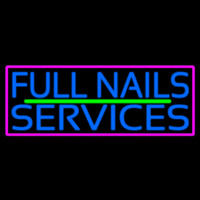 Blue Full Nail Services Neon Skilt