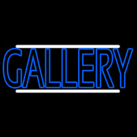 Blue Gallery With White Line Neon Skilt