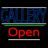 Blue Gallery With White Line With Open 3 Neon Skilt