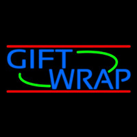 Blue Gift Wrap Neon Skilt