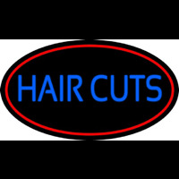Blue Hair Cuts Neon Skilt