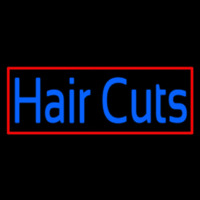 Blue Hair Cuts With Red Border Neon Skilt