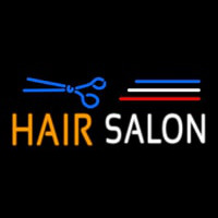 Blue Hair Salon Logo Neon Skilt