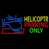 Blue Helicopter Parking Only Neon Skilt
