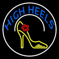 Blue High Heels With Logo Neon Skilt