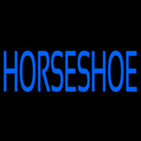 Blue Horseshoe Neon Skilt