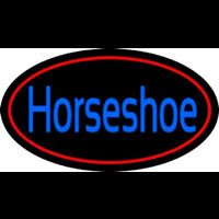 Blue Horseshoe With Red Border Neon Skilt