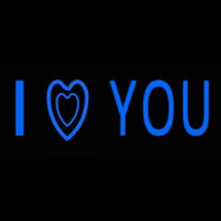 Blue I Love You Neon Skilt