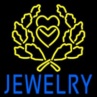 Blue Jewelry Block Logo Neon Skilt