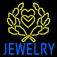 Blue Jewelry Block Logo Neon Skilt