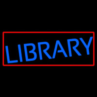 Blue Library Neon Skilt