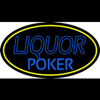 Blue Liquor Poker Neon Skilt