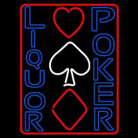 Blue Liquor Poker Neon Skilt