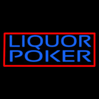 Blue Liquor Poker Neon Skilt