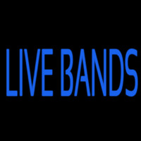 Blue Live Bands Neon Skilt