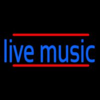 Blue Live Music 1 Neon Skilt