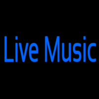 Blue Live Music Neon Skilt