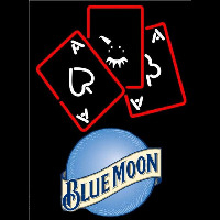 Blue Moon Ace And Poker Beer Sign Neon Skilt