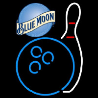 Blue Moon Bowling Blue White Beer Sign Neon Skilt