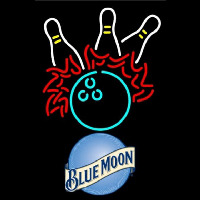 Blue Moon Bowling Pool Beer Sign Neon Skilt