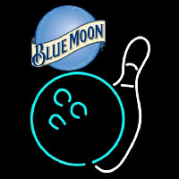 Blue Moon Bowling White Beer Sign Neon Skilt
