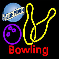 Blue Moon Bowling Yellow 16 16 Beer Sign Neon Skilt