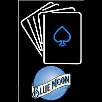 Blue Moon Cards Beer Sign Neon Skilt