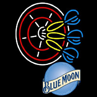 Blue Moon Darts Beer Sign Neon Skilt
