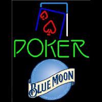 Blue Moon Green Poker Red Heart Beer Sign Neon Skilt