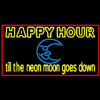 Blue Moon Happy Hour Till Beer Sign Neon Skilt