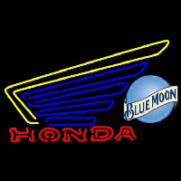 Blue Moon Honda Motorcycles Gold Wing Beer Sign Neon Skilt