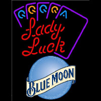 Blue Moon Lady Luck Series Beer Sign Neon Skilt