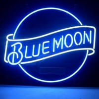 Blue Moon Pilsner Øl Bar Åben Neon Skilt
