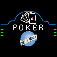 Blue Moon Poker Ace Cards Beer Sign Neon Skilt