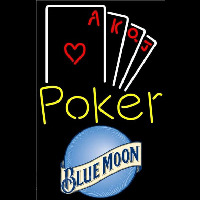 Blue Moon Poker Ace Series Beer Sign Neon Skilt