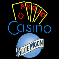 Blue Moon Poker Casino Ace Series Beer Sign Neon Skilt