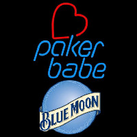 Blue Moon Poker Girl Heart Babe Beer Sign Neon Skilt