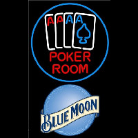 Blue Moon Poker Room Beer Sign Neon Skilt